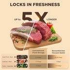 Vacuum Sealer Machine for Food Storage: Compact Food Sealer Saver 5X Fresh Longer, Handheld Detachable Water Tank, 10 PCS Vacuum Seal Bags for Kitchen Fridge Travel Seal Meal Mothers Day Gift For Wife