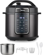 Midea 12-in-1 Electric Pressure Cooker, 6 Quarts, 12 Presets, Multi-Functional Programmable Slow Cooker, Rice Cooker, Steamer, Sauté Pan, Yogurt Maker, and More, Stainless Steel