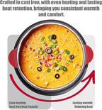 Artestia Cast Iron Cheese Fondue Set 11-Piece with Adjustable Burner, 6 Colored Forks, 5-Cup Red Swiss Fondue Set for Cheese, Chocolate, Caramel, Meat – Family Size 4-6 Persons