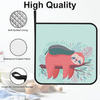 Cute Sloth Sleeping Pot Holders 2 PCS for Kitchen, Heat Resistant Hot Pads for Cooking Grilling Baking BBQ, Pot Holders for Women Cook Essentials Accessories Home Microwave