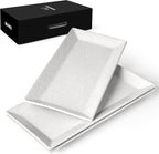 MIAMIO - Ceramic Serving Platter Set of 3 Large Serving Tray/Rectangle Serving Platters for Thanksgiving, Turkey, and Christmas - Microwave, Dishwasher, and Oven Safe Platter (30 x 15 cm)
