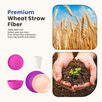 Homienly 40-Piece Wheat Straw Dinnerware Set, Reusable Plates and Bowls Sets, Alternative to Plastic Dishes Set-Dinner Plates with Textured Pattern, Bowls, Cups, Dishwasher Safe - Pink Flower