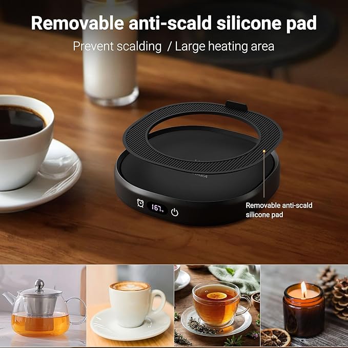 Coffee Mug Warmer & You are Awesome Mug Set, Electric Cup Warmer with Auto Shut Off, 4 Temperature Setting Smart Beverage Warmer, 8-Hours Auto Shut Off (Luxury Marbling Mug)