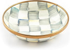 MACKENZIE-CHILDS Enamel Dipping Bowl, Small Serving Bowl for Entertaining, Gray-and-White Sterling Check