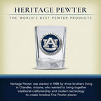 Heritage Pewter University of Auburn Square Shot Glass | Hand-Sculpted 1.5 Ounce Shot Glass | Intricately Crafted Metal Pewter Alma Mater Inlay
