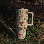 HydroJug Traveler - 40 oz Water Bottle with Handle & Flip Straw - Fits in Cup Holder, Leak Resistant Tumbler-Reusable Insulated Stainless Steel & Rubber Base - Gifts for Women & Men, Rodeo