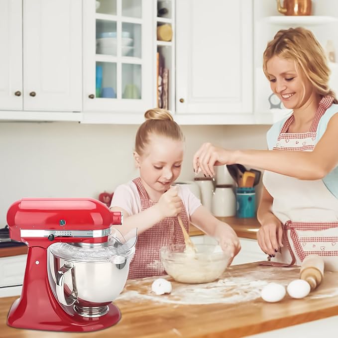 Pouring Shield for KitchenAid Tilt Head 4.5-5 QT (for Stainless Steel Bowls Only), for Kitchen aid Accessories and Attachments, Fully Enclosed Foldable Lid Mixer Bowl Cover, Not For Bowl Lift