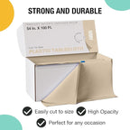 Exquisite Party Solids 54 Inch X 100 Feet Ivory Plastic Table Cover Roll in A Cut - to - Size Box with Convenient Slide Cutter. Cuts Up to 12 Rectangle 8 Feet Plastic Disposable Tablecloths