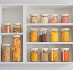 Urban Green Glass Food Storage Jar with Glass Lid, Food Canister Set with Airtight Lids, Pantry Storage Jar for Kitchen Organization. Food Storage Containers in Pack of 6, 16oz.