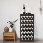 24 Botttle Wine Rack Freestanding Floor, 6 Tier Wine Rack Shelf with Table Top, Bamboo Wine Rack, Wine Storage Shelves Kitchen Bar Dining Room Living Room - Dark Brown