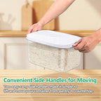 Airtight Flour Container 12 Lbs, Clear PET Plastic Food Storage Container Bin with Pop Up Lids For Rice Flour Sugar, Dry Food Holder for Kitchen Pantry Organization and Storage