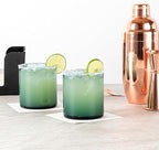 Restaurantware-Vetri 10 Ounce Old Fashioned Glasses, 24 Dishwashable Whiskey Glasses - No-Lead, Durable, Blue Glass Tumblers For Scotch, For Drinking Liquor, Cocktail, Bourbon, Cognac, And More