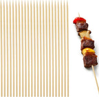 HANSGO 8Inch Natural Bamboo Skewers, with 5PCS Food Prep Gloves, 100PCS Wooden Skewers for Appetizers, Fruit, Kabobs, Grilling Kebabs, Corns, Cocktail Picks for Drinks, Sturdy & Durable