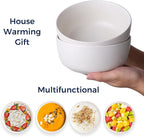 AmorArc Stoneware Cereal Bowls Set of 4, 26oz Soup Bowls Set for Cereal Soup Snacks, Modern Kitchen bowls for Meal, Dishwasher &Microwave Safe,Matte White