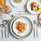 Homelux Theory 18/10 Stainless Steel Silverware Set, 2 Cutlery Set of 5pc Heavy Duty Spoons & Forks Set, Stainless Steel Kitchen Utensils, Adaline Royal Modern Utensils & Contemporary Flatware Set