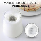 Zulay Kitchen Patented Tornado Triple Whisk Milk Frother with 4 Duracell Batteries – Handheld Foam Maker for Coffee, Lattes, Matcha & Hot Chocolate – Rich, Creamy Froth in Seconds