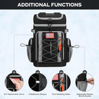 Maelstrom Backpack Cooler,Soft Lightweight Leakproof Cooler Backpack,50 Can Insulated Cooler Bag,Keeps 50 Cans Hot/Cold for Up to 16 Hours,Waterproof Lunch Bag for Men Women-Black