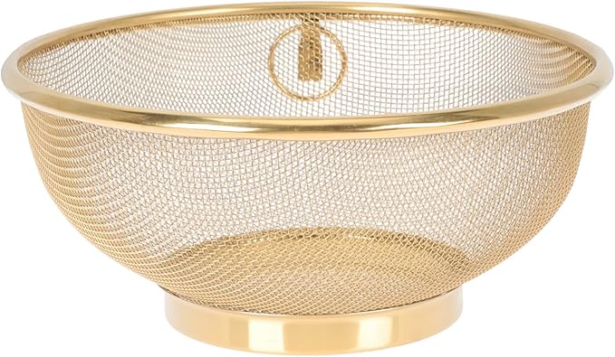 Vegetables Mesh Strainer Stainless Steel Mesh Colander Kitchen Fine Mesh Strainer Bowl Straining Screen Basket Drainer (18X18CM) Metal Food Strainer