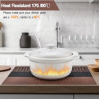 Placemats Set of 6 - Easy Clean Modern Durable Washable Vinyl Place Mats - Heat Resistant Placemats for Kitchen Table - PVC Table Mats for Dining Table (Brown Black, 6)