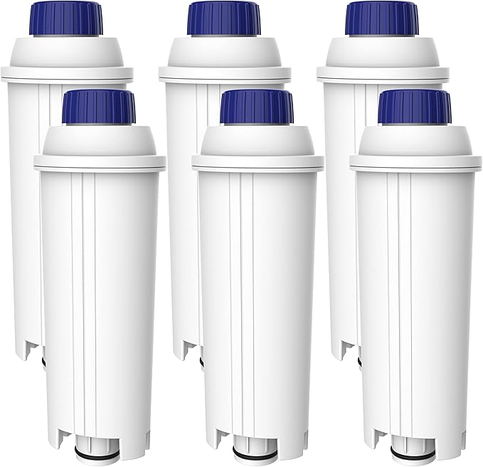 AQUA CREST Coffee Water Filter, Compatible with De'Longhi® Filter, DLS C002 De'Longhi® Water Filter, ECAM/EPAM/ETAM All Series, EC680, 6 Packs