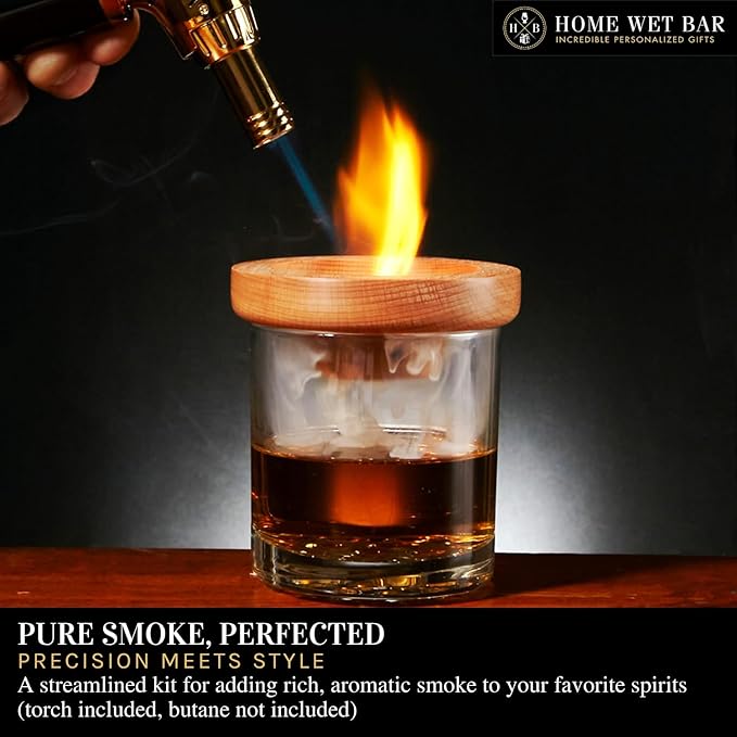 Whiskey Smoker Kit – Premium Black Diamond Cocktail Set with Smoker Top & Oak Wood Chips
