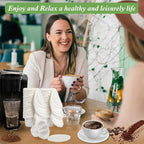 Aussen Disposable Coffee Paper Filters Replacement Kerig Filter Fit All Keurig Single Serve Filter Brands Compatible with Reusable Single Serve Pods Keurig Coffee Maker (White with Lid, 300pcs)