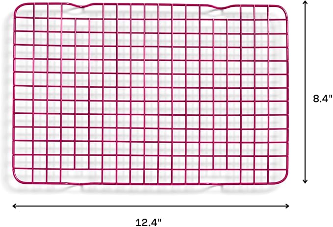 Great Jones Little Sheet Pan & Little Chill Rack Set (Raspberry) | 13.5 x 9.5 Heavy-Duty Nonstick Pan & Cooling Rack | Baking Tray & Wire Rack for Cooking, Baking, Roasting | Oven & Dishwasher Safe