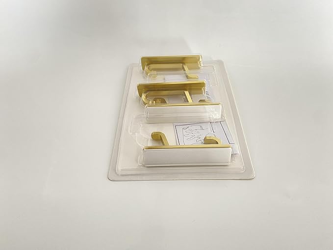 pickpiff Self Adhesive Hooks, Extra Sticky 10LB (Max), Heavy Duty Stainless, Stick On Wall and Door Hooks for Hanging, Bathroom Towel Hooks and Coat Hooks, Robe Hook Wall Mounted, Gold, 4 Pack