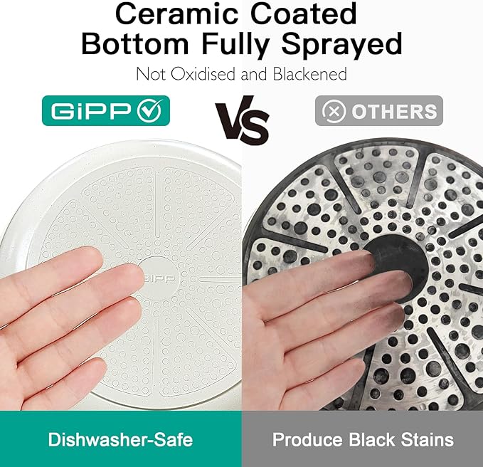 22 Piece Ceramic Non Stick Pots and Pans Set - Nonstick Cookware Set, Non-toxic Healthy Kitchen Cooking Set w/Frying Pans Set, Dishwasher Safe, PFAS PTFE PFOA PFOS Free