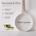 13-Piece Nonstick Pots and Pans Set – Granite Stone Kitchen Cookware Set, PFOA-Free – Includes Frying Pans, Saucepans, Sauté Pan – Induction Compatible, White