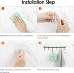 Myfolrena Adhesive Kitchen Hooks Utensil Hanger Holder Hanging Rack 2 Pack, Hanging Rack Wall Mounted Kitchen Rail for Spoons Pot Coffee Mug Cups Tags(Black)