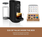 Nespresso Vertuo Plus Deluxe Coffee and Espresso Maker by De'Longhi, Matte Black with Aeroccino Milk Frother