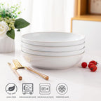 AmorArc 8.5'' Large Pasta Bowls, 36oz Stoneware Pasta Serving Bowls Set of 4 for Kitchen, Wide Bowls for Pasta,Salad,Oatmeal, Microwave Safe, Reactive-Color