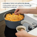 Nonstick Pots and Pans Set, 9 Pieces Non Toxic Ceramic Cookware, Nonstick Pan Skillet, Healthy Frying Pan, PTFE PFOA & PFAS Free, Induction Compatible, Gray