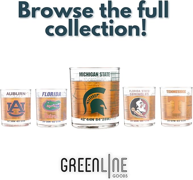 Greenline Goods – University of Oklahoma Sooners College Whiskey Glasses (Set of 2), 10 oz – Full-Color Logo + Campus Map