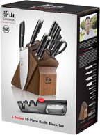 Cangshan L Series 10-Piece Knife Block Set, Forged German Steel, Black, 1027440