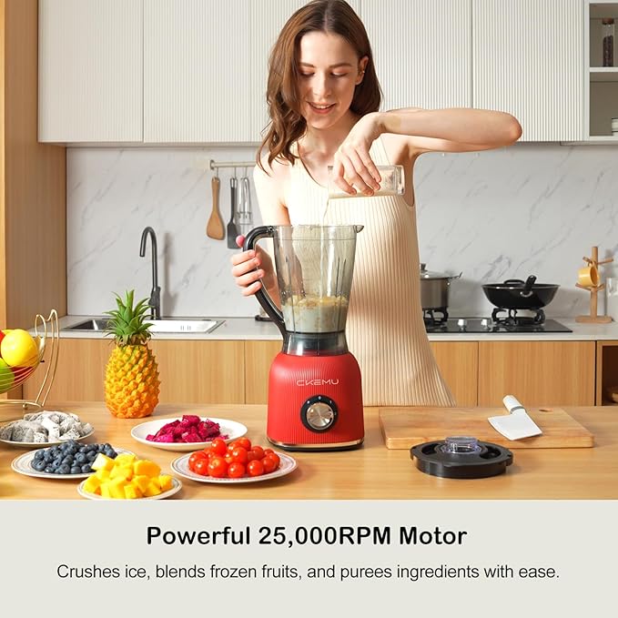 Professional Blender | 8-Cup Big Capacity | Powerful 25,000RPM Motor | Smoothies, Shakes, and Frozen Drinks Blender | BPA-Free & Dishwasher-Safe | Red