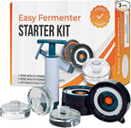 Fermentation Lids Starter Set, Includes 3 Airlock Fermentation Lids and 3 Glass Weights, Sauerkraut Fermenting Kit for Wide Mouth Mason Jar, Pickles, Vegetables, & Kimchi Making Kit