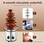 Chocolate Fountain Machine – Electric Stainless Steel Fondue Fountain, 4-Tier, 4-Pound Capacity for Chocolate, Candy, Butter & Cheese, Heated Bowl & Dual Controls