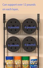 5-Tier Over The Door Pantry Organizers, Pantry Door Organizer and Storage with Adjustable Baskets,Heavy-Duty Metal Spice Rack,essential kitchen and home Shelves(Black)