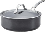 Anolon X Hybrid Nonstick Induction Saute Pan With Lid, 3.5 Quart - Charcoal Gray