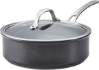 Anolon X Hybrid Nonstick Induction Saute Pan With Lid, 3.5 Quart - Charcoal Gray