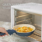 Ceramic Cookware Set Non Stick 8Pcs Pots and Pans Set Detachable Handle Induction Kitchen Cooking Set with Frying Pans Oven Dishwasher Safe, PFAS/PFOA Free, Navy