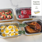 9"x6.5" Sturdy Foil Pans + Snap-On Lids (5 Pack) | 2X Thicker Heavy Duty Reusable 61oz | Grill Microwavable Multi-Use Pot | 3" Deep Disposable Aluminum Tin for Baking Cooking