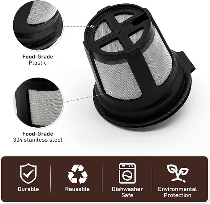 Reusable Coffee Pods for Ninja CPF301 Coffee Maker, 3 Pack Reusable K Cups Pods and 2 Pack Reusable Filters not for Ninja CFP101 & Ninja PB051