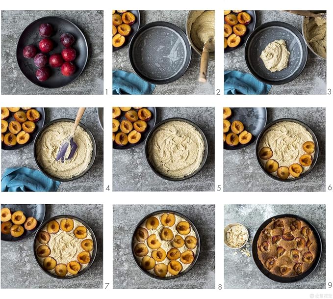 Springform Pan Set, 4-Inch Mini Cake Pan 4 Pack with 50 Pcs Parchment Paper Liners, Nonstick Leakproof for Mini Cheesecakes, Pizzas and Quiches