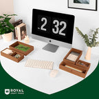 ROYAL CRAFT WOOD Premium Carbonized Bamboo Sticky Note Holder – Elegant & Durable Post-It Note Dispenser for Office Desk Organization