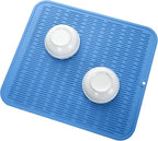 Silicone Dish Drying Mat for Multiple Usage,Easy clean,Eco-friendly,Heat-resistant Silicone Mat for Kitchen Counter or Sink,Refrigerator or Drawer Liner Lichen BlueL XL 18 inches x 16 inches