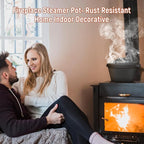 Wood Stove Steamer, Cast Iron Humidifier for Wood Stove, Cast Iron Steamer Pot, Trivet, Lattice Top, Pre-Seasoned, Fireplace Humidifier Cookware Set, All Seasons Cookware Set.