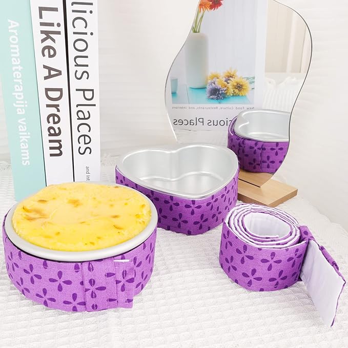 4-Piece Bake Even Strips, Super Absorbent Thick Cake Pan Dampen Strips, Keeps Cakes More Level and Prevents Crowning With Cleaner Edges